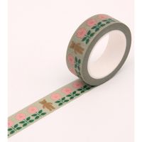 Clap Clap Flower and Bear Washi Tape Grey