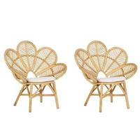 Beliani - FLORENTINE - Fauteuil - Set van 2 - Natuurlijk - Rotan - thumbnail