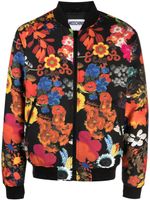 Moschino veste bomber à fleurs - Noir