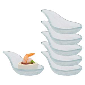 Amuse/aperitief lepel set - hapjes/tapas - 6x stuks - glas - transparant