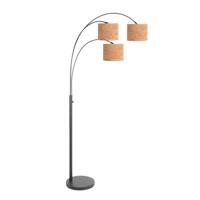 Steinhauer 3-lichts vloerlampSparkled Light met kurk kappen - 4356ZW