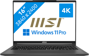 MSI Creator 16 AI Studio A1VHG-094NL Intel Core Ultra 9 185H Laptop 40,6 cm (16") UHD+ 64 GB DDR5-SDRAM 2 TB SSD NVIDIA GeForce RTX 4080 Wi-Fi 7 (802.11be) Windows 11 Pro Grijs