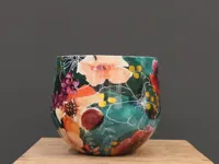 TS Collection bloempot blooming metaal 24x21cm smaragd