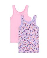 HEMA Kinderhemden stretch katoen bloemen - 2 stuks roze (roze)