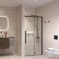 Nisdeur Sanivo Nova Soft Close 100x200 cm Mat Zwart Helder Nano 8 mm