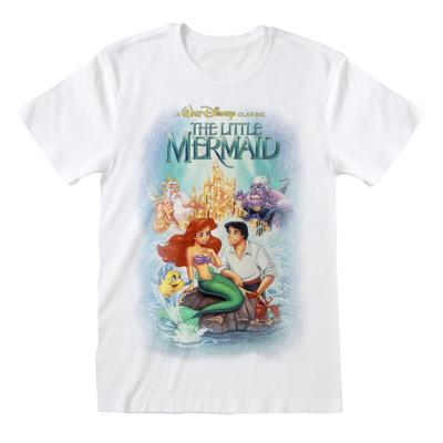 T-Shirt met Korte Mouwen The Little Mermaid Classic Poster Wit Unisex - Maat: L