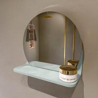 MONDIAZ SPOT spiegel rond 30cm met Spiegelplanchet kleur Greey.