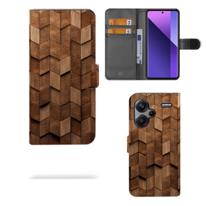 Book Style Case voor Xiaomi Redmi Note 13 Pro Plus Wooden Cubes