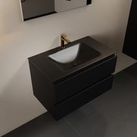 MONDIAZ AIVY 80cm badmeubel Urban, wastafel Urban solid surface midden 1 kraangat (AI-351171URBAN-SI - AI-M80URMI) - thumbnail