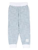 Thom Browne Kids pantalon de jogging en tweed à taille à logo - Bleu - thumbnail