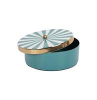 Candy Swirl - Ronde Opbergdoos Ø20.5 Turquoise/Wit