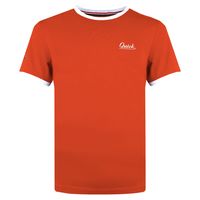 Heren T-shirt Captain | Koraalrood/Wit