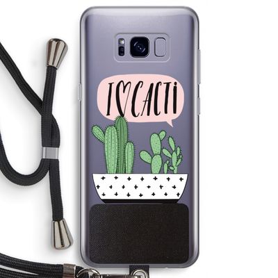 I love cacti: Samsung Galaxy S8 Transparant Hoesje met koord