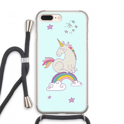 Regenboog eenhoorn: iPhone 7 PLUS Transparant Hoesje met koord
