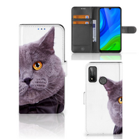 Huawei P Smart 2020 Telefoonhoesje met Pasjes Kat - thumbnail