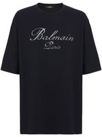 Balmain t-shirt en coton à broderies signature - Noir