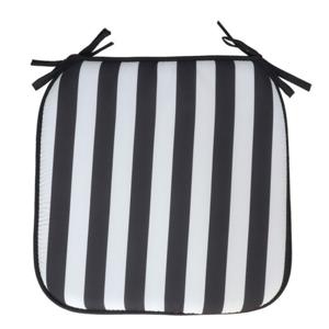 Gerimport Stoelkussen Anna - binnen/buiten - zwart/wit - 39x3cm - polyester