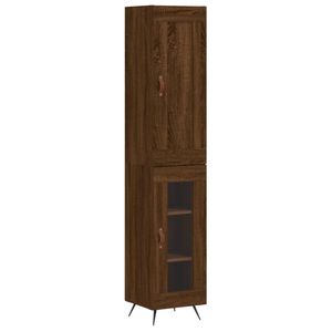 vidaXL Hoge kast 34,5x34x180 cm bewerkt hout bruin eikenkleur