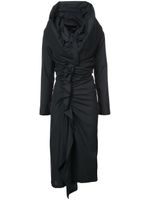 Yohji Yamamoto robe froncée à col oversize - Noir