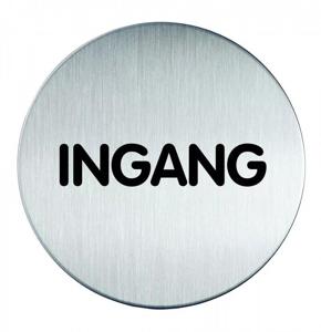 Novioproducts Pictogram zelfklevend rond ingang RVS