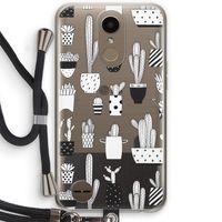 Cactusmotief: LG K10 (2017) Transparant Hoesje met koord