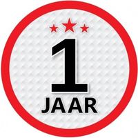 10x 1 Jaar leeftijd stickers rond verjaardag versiering - Feeststickers - thumbnail