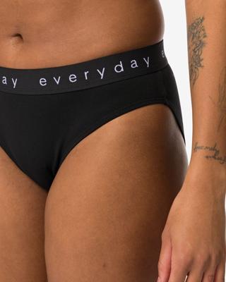140 Damesslip Katoen Everyday Tailleband Zwart (zwart)