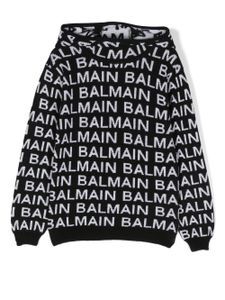 Balmain Kids pull à logo intarsia - Noir