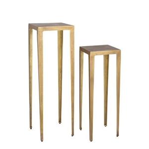 PTMD Rivva Brass casted alu square side table sv2 high