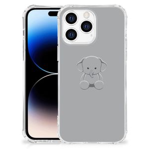 Apple iPhone 14 Pro Max Stevig Bumper Hoesje Grijs Baby Olifant