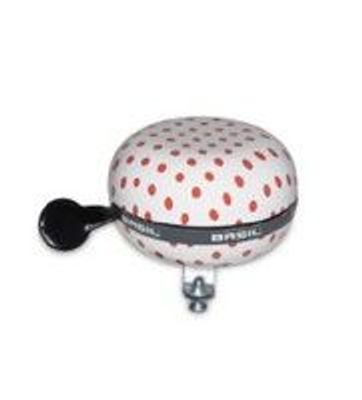 Basil polkadot - fietsbel - wit / rood