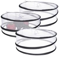 Opvouwbare Foodcover - 3x - Rond - 33 x 12 cm - Vliegenkap en Voedselbescherming