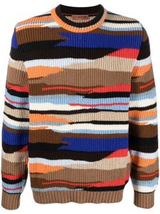 Missoni pull en maille nervurée à motif abstrait - Marron