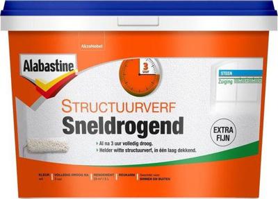 Structuurverf Sneldr Fijn Wit 5L - Alabastine
