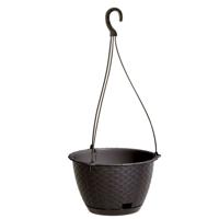 Prosperplast Plantenpot - hangend - kunststof - donkerbruin - D22 x H14 cm - bloempot