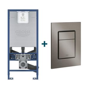 GROHE Rapid SLX inbouwreservoir met frame inclusief GROHE Skate cosmopolitan bedieningsplaat Geborsteld Hard Graphite sw242311/sw336186