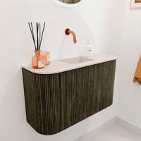 Toiletmeubel Mondiaz Joya Dlux | 73.2 cm | Meubelkleur Shadow | Faye wastafel Meli Wasbak Midden | Zonder kraangat(en)
