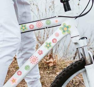 Sticker voor fiets bloemen