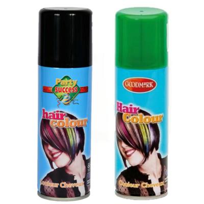 Carnaval verkleed haarverf - haarspray - kleuren groen en zwart - 125 ml per flacon Carnaval verkleed haarverf - haarspray - kleuren groen en zwart - 125 ml per flacon