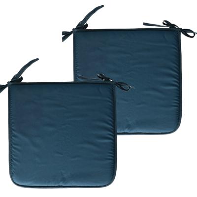 Stof Textile Home stoelkussens - 2x - petrol petrol blauw - 38 x 38 x 3 cm - voor binnen - vierkant