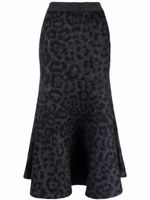 Valentino Garavani jupe évasée à motif léopard - Gris