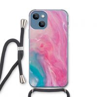 Roze explosie: iPhone 13 mini Transparant Hoesje met koord