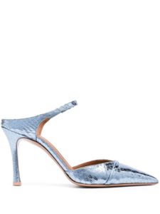 Malone Souliers mules Una 90 mm à fini métallisé - Bleu