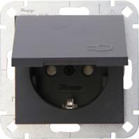 Kopp HK07 antraciet inbouw stopcontact RA met deksel + kinderbeveiliging - 4623150