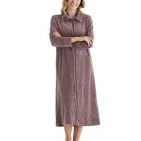 Damella Velour Jaquard Zipper Robe