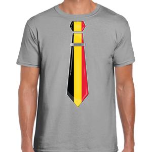 Verkleed T-shirt voor heren - stropdas Belgie - grijs - supporter - themafeest