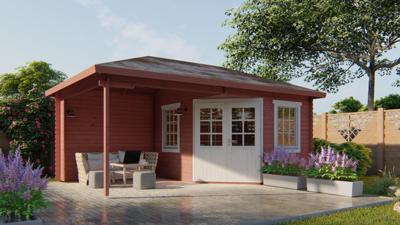 Blokhut - Tuinhuis Christoffer | 28 mm | vuren honinggeel geïmpregneerd