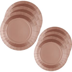 Feest/verjaardag bordjes set - 40x stuks - rose goud - 17 cm en 22 cm