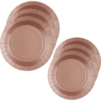 Feest/verjaardag bordjes set - 40x stuks - rose goud - 17 cm en 22 cm