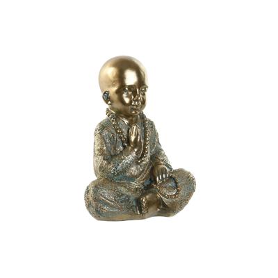 Decoratieve figuren Home ESPRIT Gouden Monnik Orientaals 17 x 13,6 x 21,8 cm